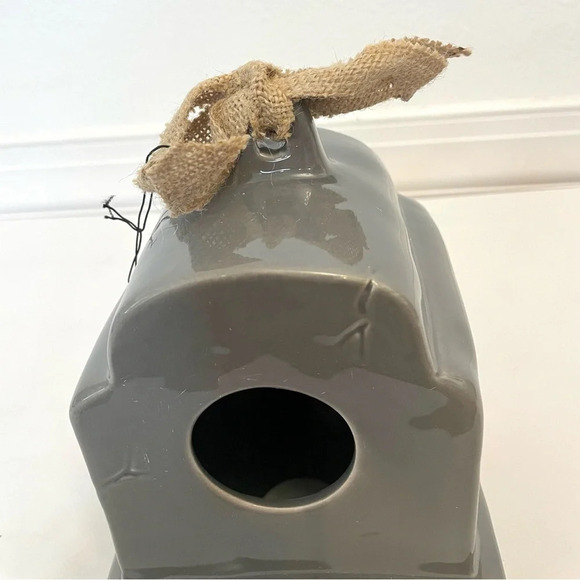 Rae Dunn Grey Tombstone Nine Lives Birdhouse Bird Feeder Halloween Decor New - Picture 6 of 9